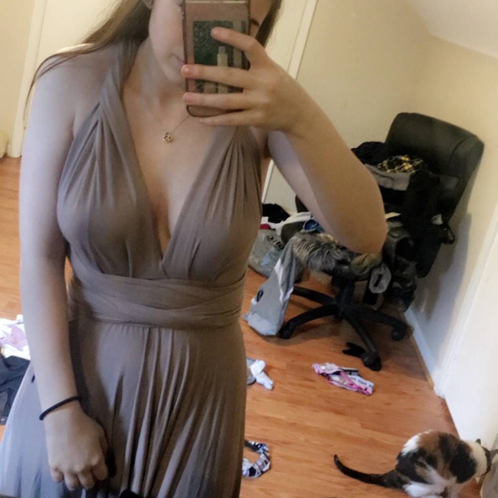 🧡lulus maxi taupe dress🧡